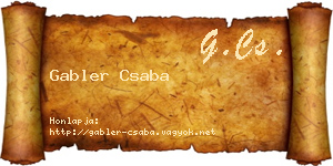 Gabler Csaba névjegykártya