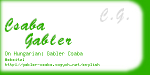 csaba gabler business card